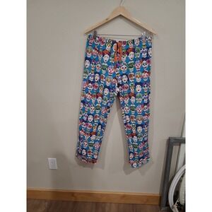 The Cat's‎ Pajamas Women SZ M Frida Cotton Poplin Pajama Pants blue sugar skull